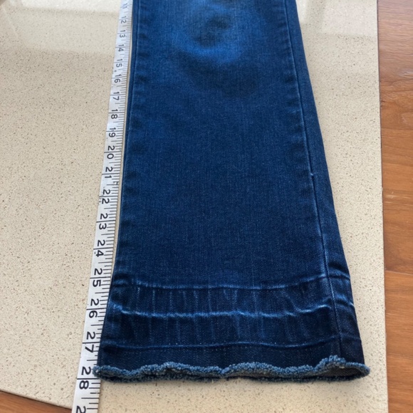 YOGA jeans, classic rise, straight leg, cropped, stretch, dark blue, size small - Picture 12 of 14